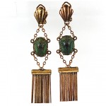 victorian egyptian scarab earrings