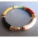 vintage 14k jade multi-color bracelet