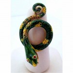 vintage 18k enamel serpent ring