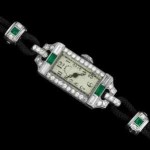 vintage 1928 tiffany diamond and emerald watch