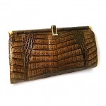 vintage 1960s alligator clutch handbag