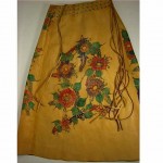 vintage 1960s char handpainted leather skirt