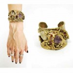 vintage 1960s copa collection amethyst crysal artisan brass bracelet