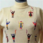 vintage 1960s folk art embroidered sweater