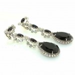 vintage 1960s kenneth jay lane black glass rhinestone earrings