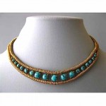 vintage 1964 christian dior turquoise glass necklace