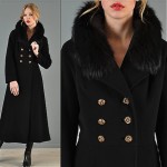 vintage 1970s cashmere fox collar coat z