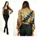 vintage 1970s metallic sequin cropped jacket z