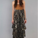 vintage 1980s ysl metallic ruffle skirt