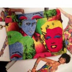 vintage 1991 versace marilyn monroe and james dean print clutch