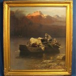 vintage 19th century christian mali oil painting