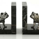 vintage art deco silverplated marble base bookends