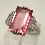 vintage art deco tourmaline and diamond ring