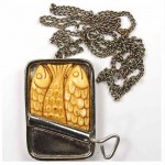 vintage carnegie sardines in a can pendant necklace