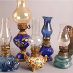 vintage collection miniature oil kerosene lamps