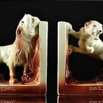 vintage french art deco LeFebrvre porcelain bookends