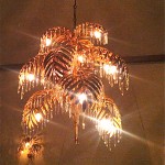 vintage italian gilt tole palm tree chandelier z