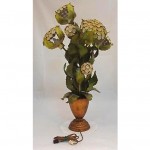 vintage italian toleware hydrangea lamp z