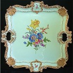 vintage meissen porcelain gift enamel floral tray