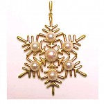 vintage mid-century mikimoto 18k pearl snowflake pendant z