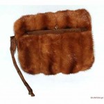 vintage mink hand muffler purse