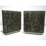 vintage mint brutalist bookends z