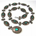 vintage navajo sterling turquoise concho belt