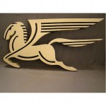 vintage pegasus salvaged advertising 3-D metal sign z