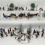 vintage set antique heinrichsen german lead flat winter figures