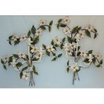 vintage shabby chic italian tole dogwood sconces z