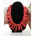 vintage sterling and coral necklace