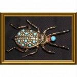 vintage sterling nettie rosenstein beetle fur clip