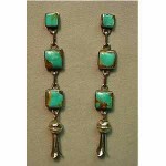 vintage sterling turquoise dangle earrings