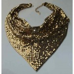 vintage whiting and davis mesh bib necklace