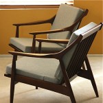 vintage pair of mid-century danish modern walnut easy chairs z