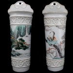 antique chinese republic period porcelain wall vases