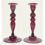 antique pair of steuben glass candlesticks z