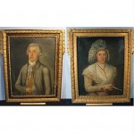 pair of antique 18th century husband wife oil portraits z