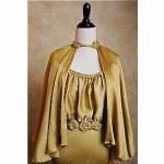 vintage 1930s silk plisse evening gown and capelet