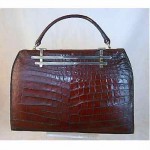 vintage 1940s french crocodile handbag