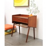 vintage 1950s danish modern teak nightstand table z