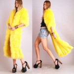 vintage 1950s ostrich feather maxi coat z