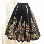 vintage 1950s velvet painted circle skirt
