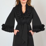 vintage 1960s lilli ann ruffled cape sleeve coat z