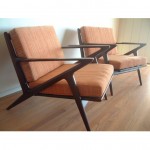 vintage 1960s pair poul jensen selig z lounge chairs z