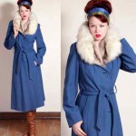 vintage 1970s fox collar wool coat