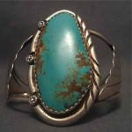 vintage 1970s navajo silver turquoise bracelet