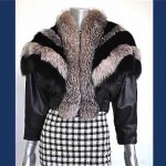 vintage 1980s fox fur bomber jacket