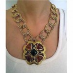 vintage 1990s chanel gripoix pendant brooch necklace