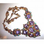 vintage amethyst garnet turquoise necklace